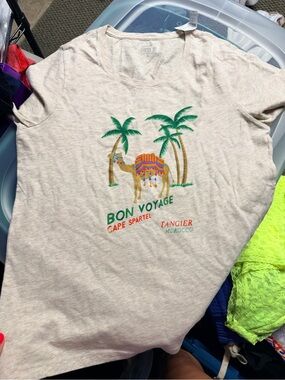 J. Crew Beige 'Bon Voyage' Camel Graphic Tee
